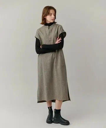 르 글라직 Le glazik 울 플란넬 스키퍼 원피스