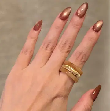 요건 레일 수지 베이지 골드 놋쇠 반지 3세트 15호