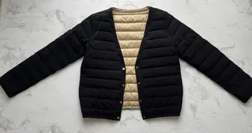 [ BEAMS ] 퀼팅 노카라 자켓 리버서블 블랙 베이지