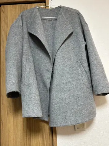 오버 사이즈 그레이 울 코트