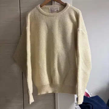 90s 아일랜드제 밴딩 니트 아이보리