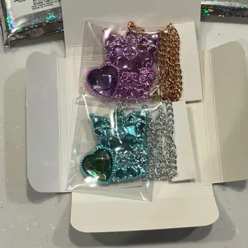 하트형 캐릭터 목걸이 세트