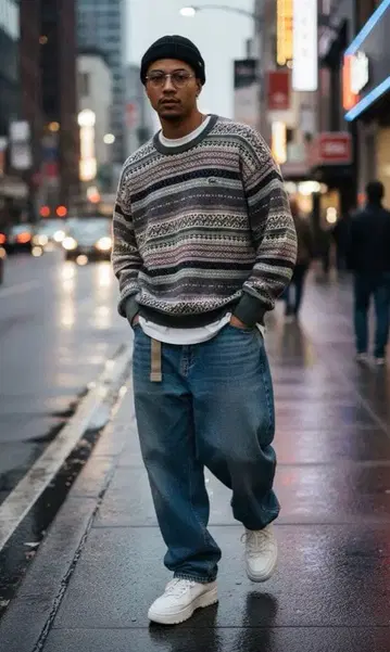 레어 CHEMISE LACOSTE 니트 스웨터 페어아일 패턴 사이즈 4