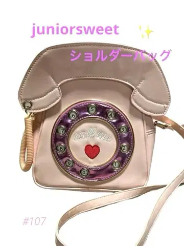 유니크 전화기 모양 숄더 에나멜 백 핑크 개성 있고 재미있는