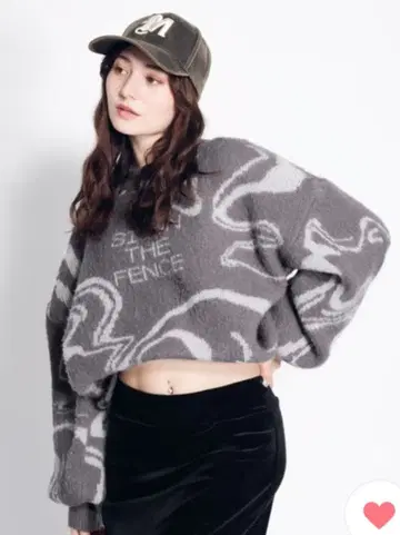 어던 플레인 뉴앙스 로고 니트 그레이 프리 사이즈