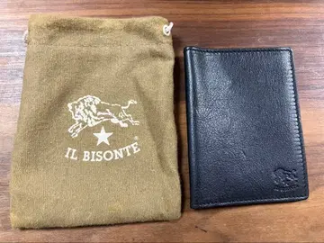 IL BISONTE 가죽 패스 케이스 블랙
