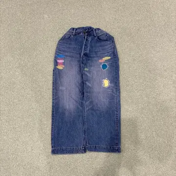 브루나보인 컬러풀 자수 스트레이트 데님