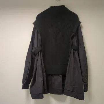 이아파피요네 니트 레이어드 긴팔 셔츠 블랙