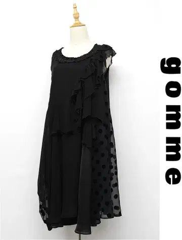 V285/새상품급 gomme 비대칭 슬리브리스 원피스 원단 절개