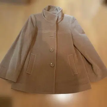 INDIVI 베이지 울 코트 36