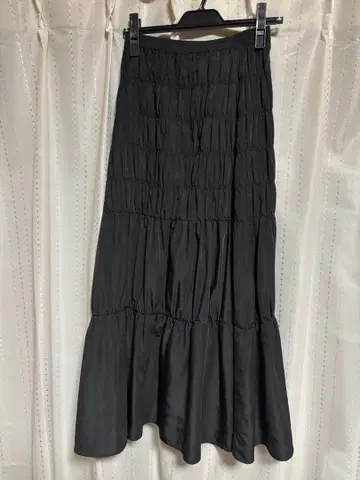 블랙 플레어 스커트 롱 스커트