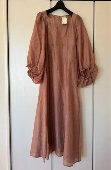 fupel 시어 벌룬 슬리브 원피스