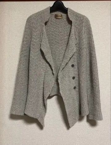 Poushal 캐시미어 혼방 그레이 니트 가디건