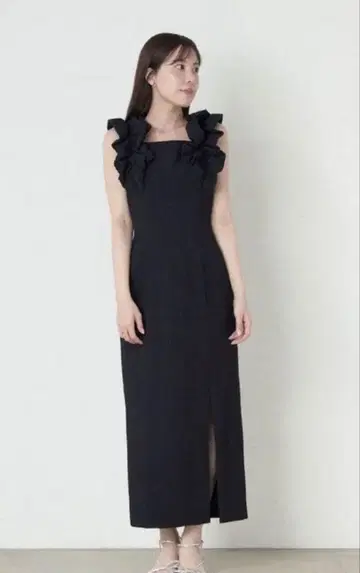 벌룬 프릴 슬리브 I라인 원피스/SNIDEL