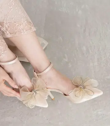 RANDA 3WAY 리본 세퍼레이트 펌프스 L 베이지