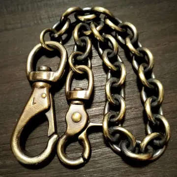 놋쇠 훈증 원형 코인 15mm 지갑 체인 빈티지 브라스 카라비너