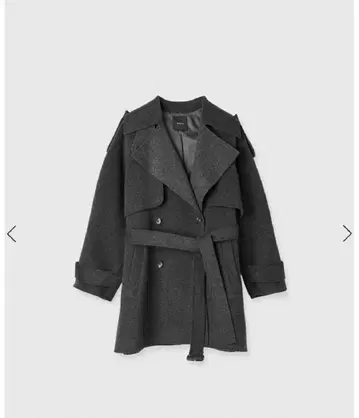 anuans 리버 울 미들 트렌치코트 차콜 그레이