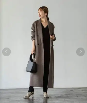 NOBLE 리버 피크드 맥시 코트