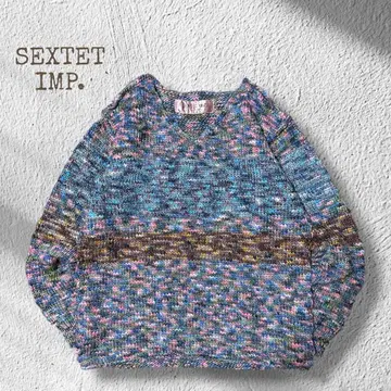 SEXTET IMP. 모헤어 혼방 니트 컬러풀 그라데이션 빈티지