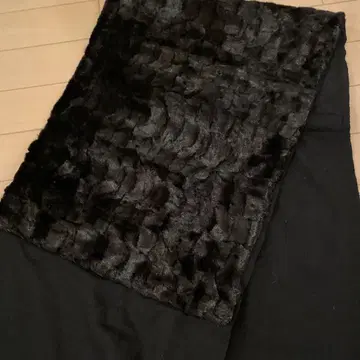 고급, 대형 블랙 퍼 트리밍 프린지 스톨