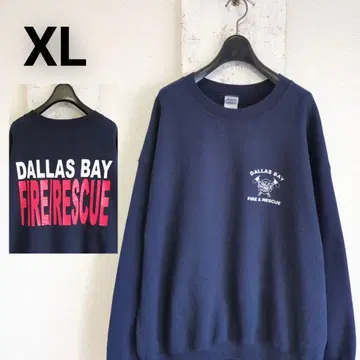 구제 의류 GILDAN 맨투맨 네이비 FIRE&RESCUE 소방 M