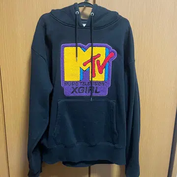 x-girl MTV 로고 후드 부착 후드티