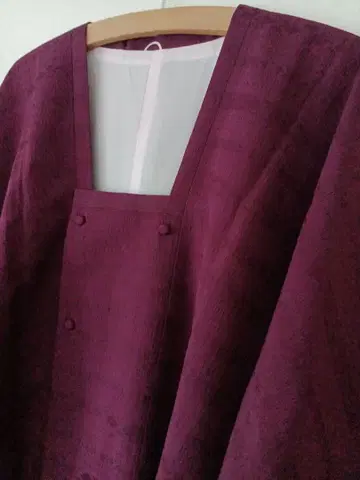 미치유키 코트 보라색 순수 실크 비옷 일본 의류 기모노