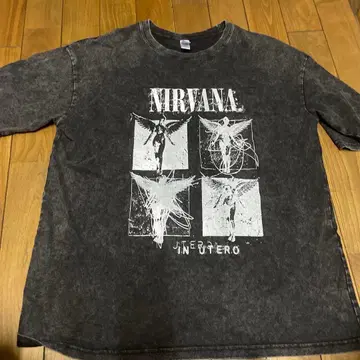 NIRVANA 그래픽 T셔츠 L 사이즈 다크 그레이