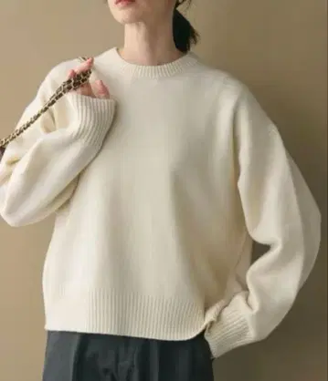 BEAUTY&YOUTH 울 캐시미어 아쿠아 크루넥 니트 새상품