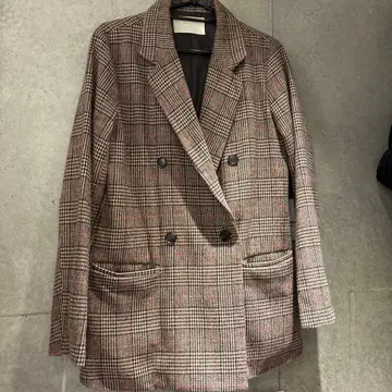 가격 인하! [ 새상품급 ] Chico 울 체크 자켓 브라운