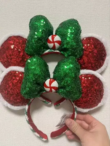 2세트 디즈니 머리띠 캔디 페퍼민트 스팽글
