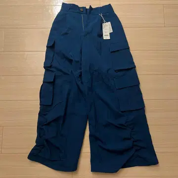 HARE 사이드 개더 카고 팬츠 블루 86