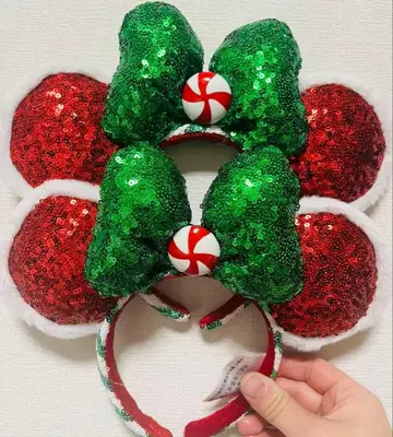 2세트 디즈니 머리띠 캔디 페퍼민트 스팽글