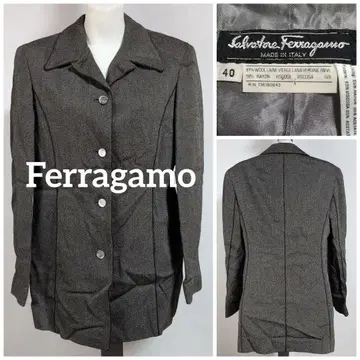 살바토레 페라가모 그레이 테일러드 자켓 롱 기장