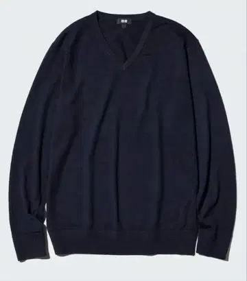 [ 미사용 새상품 ] 메리노 V넥 스웨터 XL 네이비