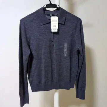 유니클로 메리노 폴로 스웨터 그레이 M 사이즈 택 포함 새상품