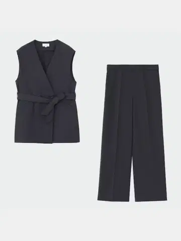 다크 그레이 베스트와 팬츠 셋업