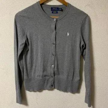 폴로 랄프로렌 피마 코튼 크루넥 가디건 포니 자수 XS