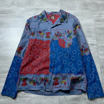 새상품급 60s 복각 TOWN CRAFT 오픈 카라 셔츠 올 패턴 M