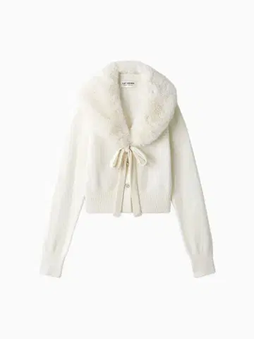 미사용 새상품 릴리 브라운 퍼 티펫 포함 가디건