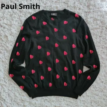 Paul Smith 하트 모티브 자수 블랙 긴팔 니트