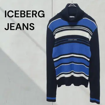ICEBERG JEANS 터틀넥 보더 스웨터 이탈리아제 가을/겨울