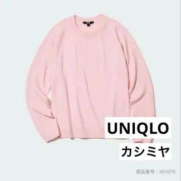 [새상품급] UNIQLO 유니클로 3D 캐시미어 크루넥 스웨터 핑크 M