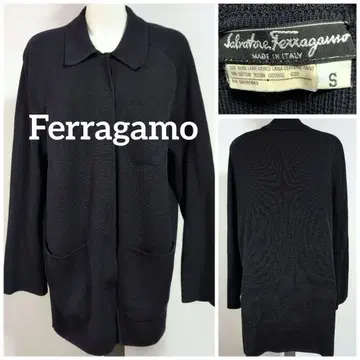 살바토레 페라가모 다크 그레이 라운드 칼라 자켓