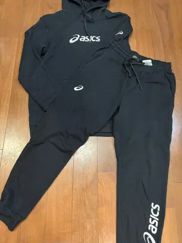 asics 블랙 맨투맨 트레이닝복 팬츠 상하의 세트