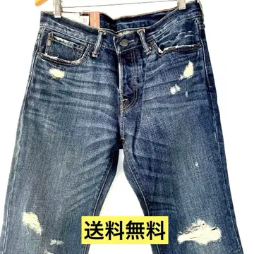 [ 인기 ] 아바클로 데미지 가공 다크 블루 데님