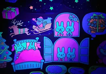 토끼 들판의 크리스마스 패널 극장