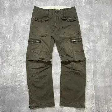 오리지널 [ L ] 카고 팬츠 워크 스트레이트 밀리터리 지퍼 포켓