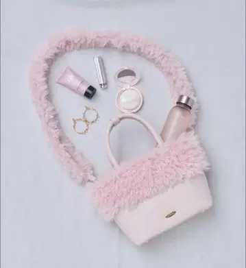 LILY BROWN 에코 퍼 절개 토트 핑크