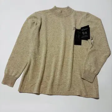 캐시미어 100% 베이지 얇은 소재 니트 스웨터 모크넥 택 포함 새상품